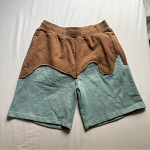 NWT MARKET blue brown deep end colorblock sweat shorts